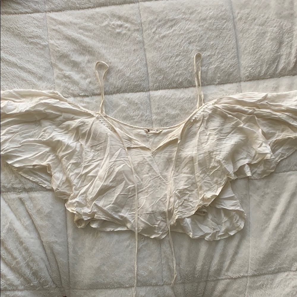White/Cream Flowy Crop Top